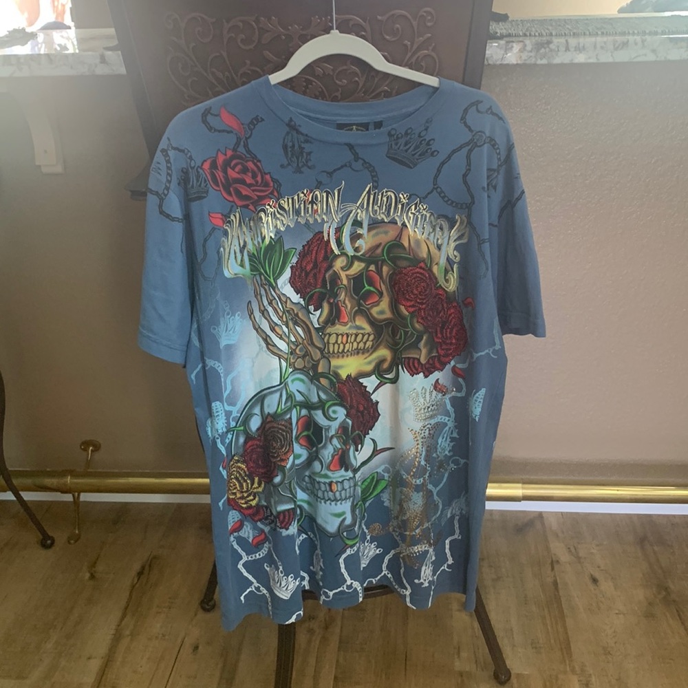 Christian Audigier Beaded LS Mens shirt